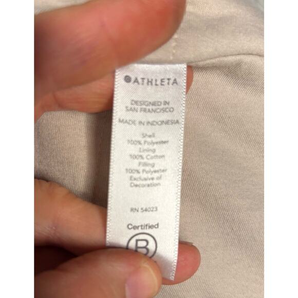 Athleta Faux Fur Jacket Ritual Size Large Cream Champagne Cotton Full Zip - Picture 12 of 14